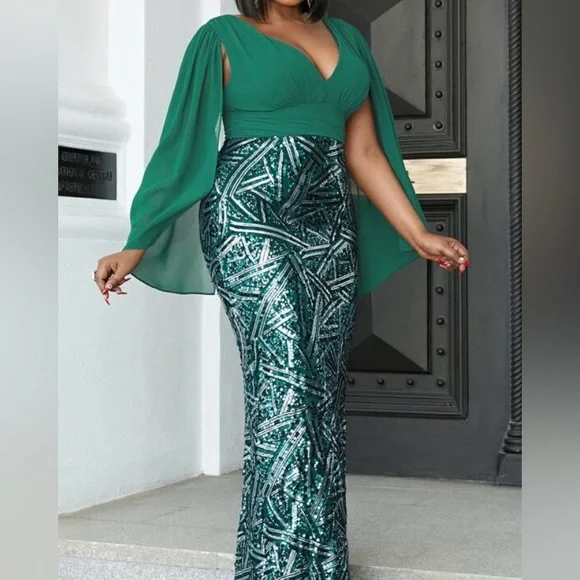 green emerald velvet dress Emerald Green Plus Size Formal Dress for Special Occasions – Rebecca James  (formerly Curvy Chic Boutique)